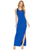 Bebe Bebe Logo Slit Maxi Dress (surf The Web) Women's Dress