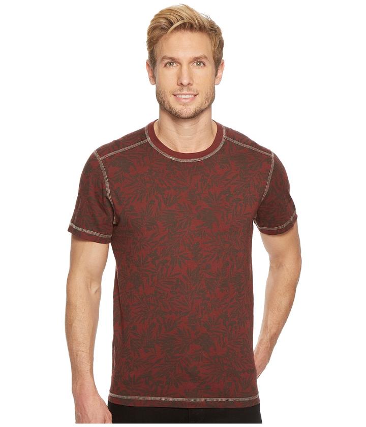 Agave Denim Frisco Woods Short Sleeve Crew Neck Flora Camo Print (andorra) Men's Short Sleeve Pullover