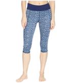 Tommy Bahama Active Patchwork Reversible Capri Leggings Cover-up (mare Navy) Women's Swimwear