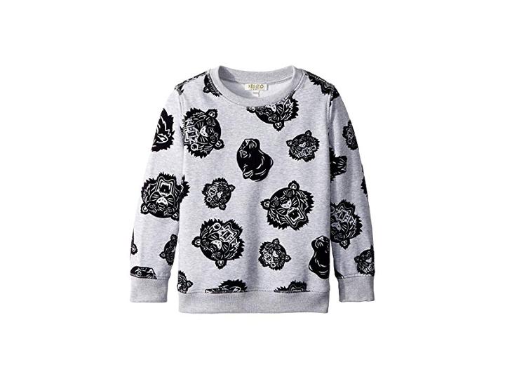 Kenzo Kids All Over Printed Sweater (little Kids) (marl Grey) Boy's Sweater