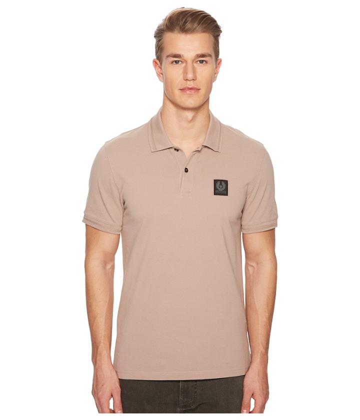 Belstaff Stannet Cotton Pique Polo Shirt (ash Rose) Men's Clothing