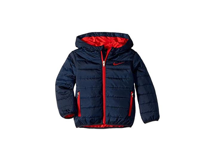 Nike Kids Quilted Jacket (toddler) (obsidian/university Red) Boy's Coat