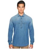 Vince Denim 1/2 Placket Pullover Shirt (medium Wash) Men's Clothing