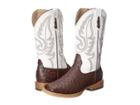 Roper Kids Western Square Toe Boot (big Kid) (brown/white) Cowboy Boots