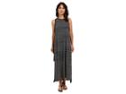 Kensie Mixed Streaky Jersey Midi Dress Ks6k7520 (black Combo) Women's Dress