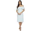 Halston Heritage Off Shoulder Flounce Detail Crepe Dress (foam) Women's Dress