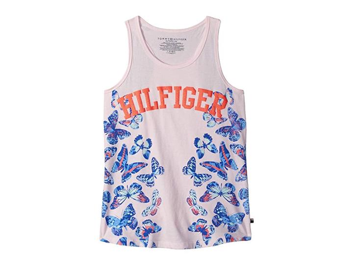 Tommy Hilfiger Kids Butterfly Tank Top (big Kids) (blushing Bride) Girl's Sleeveless
