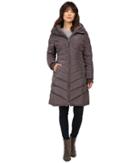 Jessica Simpson Chevron Quilted Down With Hood (charcoal) Women's Coat