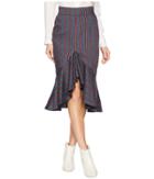 Moon River Woven Skirt (navy Multi) Women's Skirt