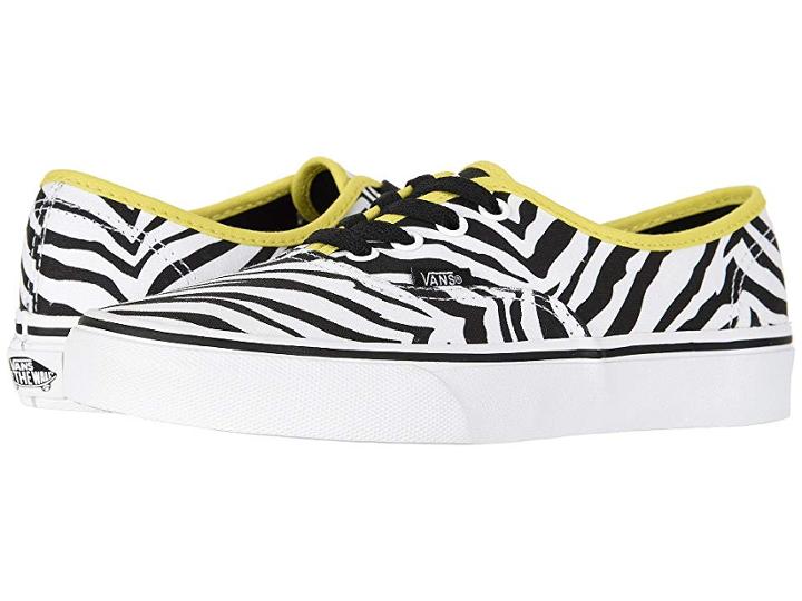 Vans Authentictm ((zebra) Green Sheen/true White) Skate Shoes