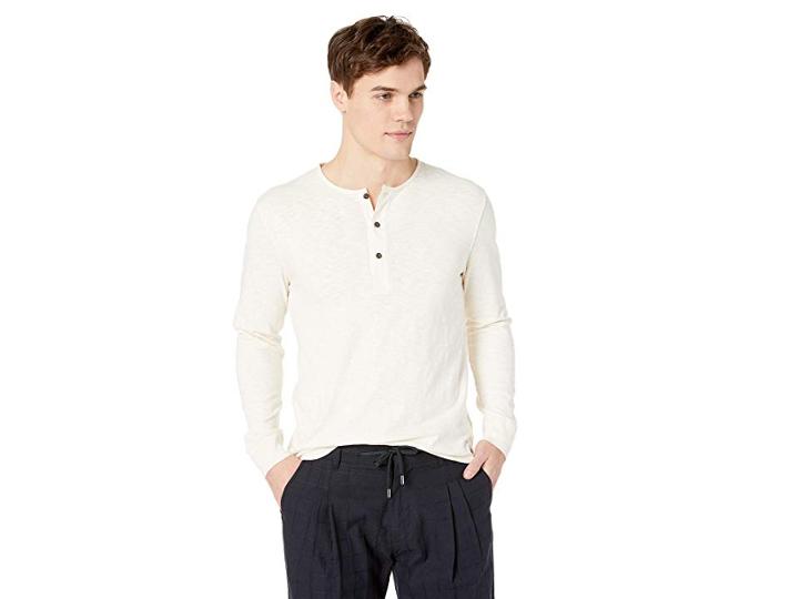 Frye Jimmy Slub Henley (buttercream) Men's Clothing