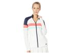 Fila Heritage Tennis Jacket (white/navy/diva Pink) Women's Clothing