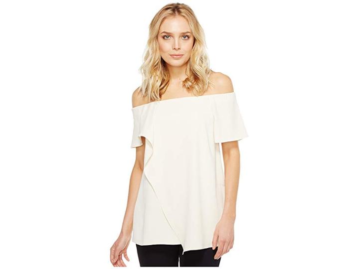 Halston Heritage Off The Shoulder Top (cream) Women's Clothing