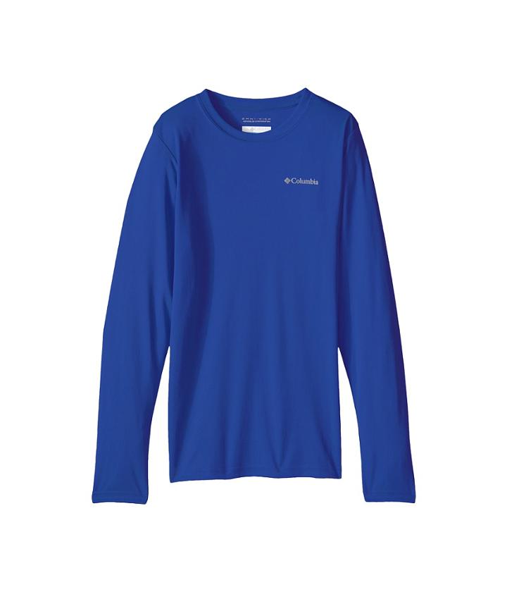 Columbia Kids Terminal Tackletm L/s Tee (little Kids/big Kids) (super Blue) Boy's Long Sleeve Pullover