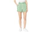 Juicy Couture Awning Stripe Satin Shorts (green Tea/awning Stripe) Women's Shorts