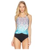 Jantzen Tie-dye Ikat Drape One-piece (coastline) Women's Swimsuits One Piece