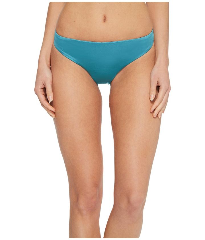 The Bikini Lab Solid Cinched Back Hipster Bikini Bottom (teal) Women's Swimwear