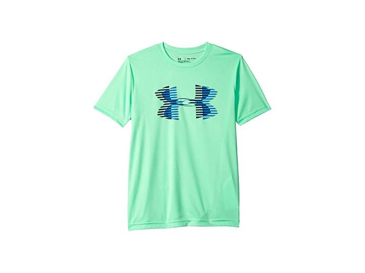 Under Armour Kids Tech Big Logo Solid Tee (big Kids) (green Typhoon/blue Circuit/academy) Boy's T Shirt