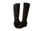 Rockport Total Motion 45mm Tall Boot Wide Calf (black Suede/stretch