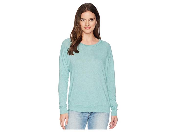 Alternative Eco-heather Slouchy Pullover (jade Sea Overdye Oatmeal) Women's Long Sleeve Pullover