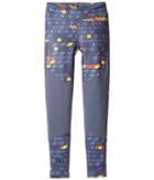 Under Armour Kids Novelty Coldgear Leggings (big Kids) (apollo Gray/apollo Gray/marathon Red) Girl's Casual Pants