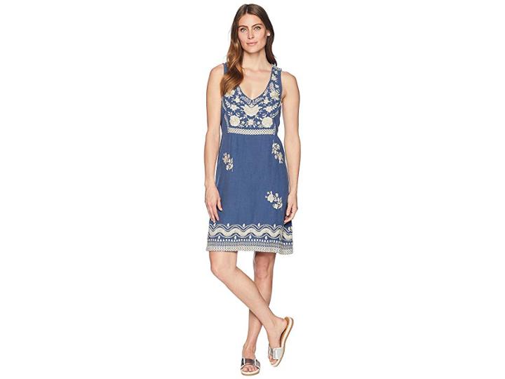 Johnny Was Briar Button Back Dress (denim) Women's Dress