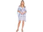 Tommy Bahama Paisley Leaves Lace-up Tunic Cover-up (white) Women's Swimwear