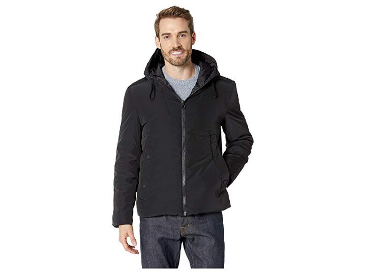 Marc New York By Andrew Marc Micro Sheen Reversible Hoodie (black) Men's Sweatshirt