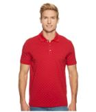 Perry Ellis Micro Print Pima Cotton Polo Shirt (haute Red) Men's Clothing