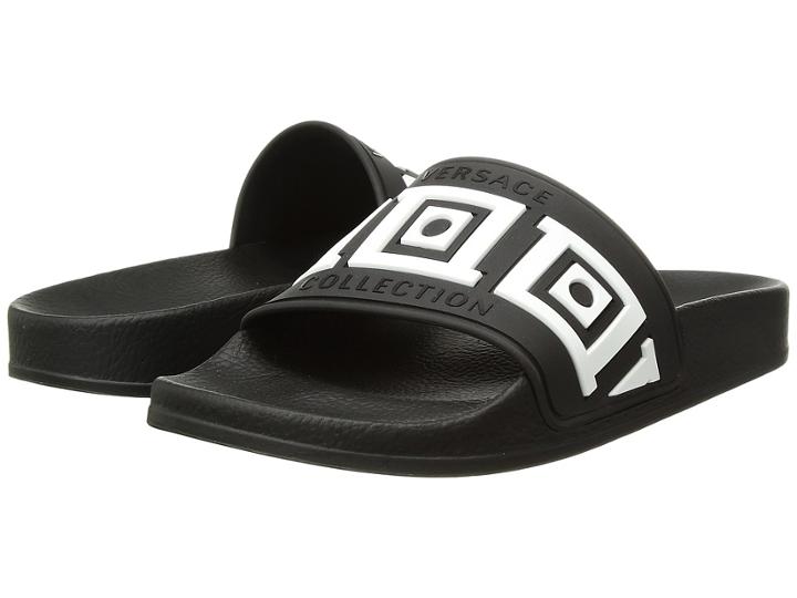 Versace Collection Slipper Rubber Sole H.05 Pvc St.frame (nero/bianco/fondo Nero) Women's Sandals