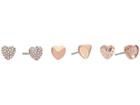 Michael Kors Love Logo Heart Stud Set Earrings (rose Gold) Earring