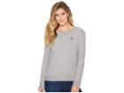 Life Is Good Lig Word Mark Go-to Crew Neck Sweatshirt (heather Gray) Women's T Shirt