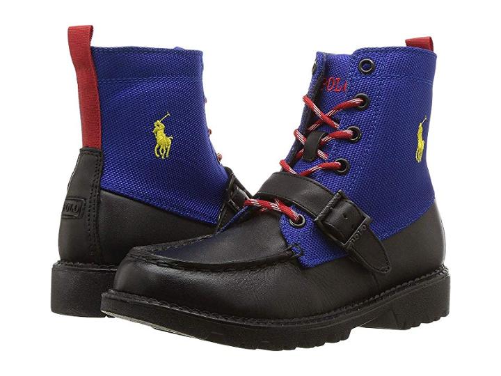 Polo Ralph Lauren Kids Ranger Hi Ii (little Kid) (black/royal) Kid's Shoes