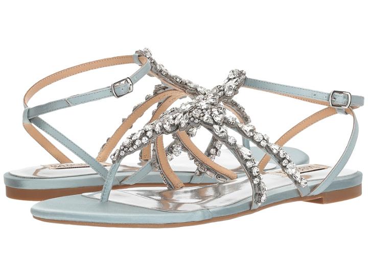 Badgley Mischka Hampden (crystal Blue Satin) Women's Sandals
