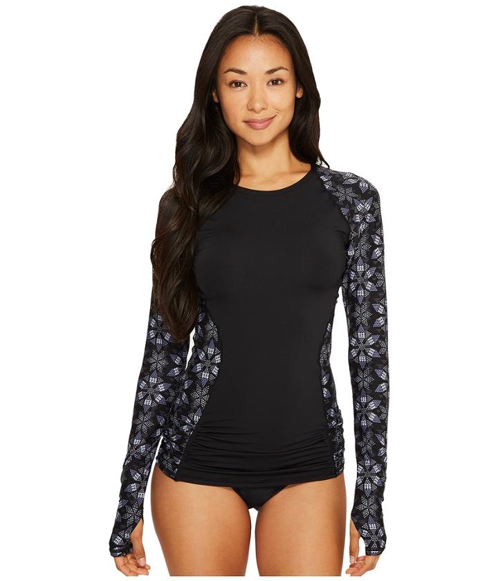 Tyr Edessa Aria Long Sleeve Rashguard (black/grey) Women's Swimwear