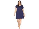 Michael Michael Kors Plus Size Cap Sleeve Seam Mini Dress (true Navy) Women's Dress