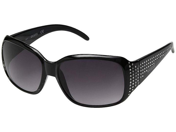 Guess Gf4000 (shiny Black/gradient Smoke) Fashion Sunglasses