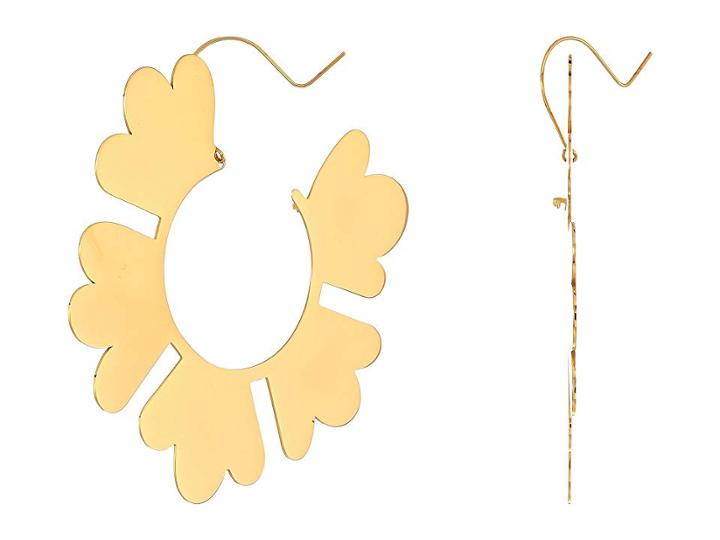 Tory Burch Geo Flower Hoop Earrings (gold) Earring