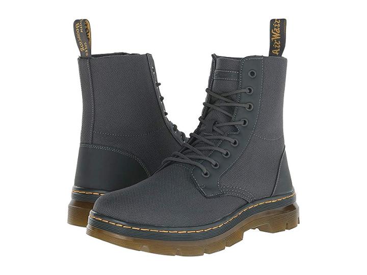 Dr. Martens Combs Fold Down Boot (charcoal Extra Tough Nylon/rubbery) Lace-up Boots