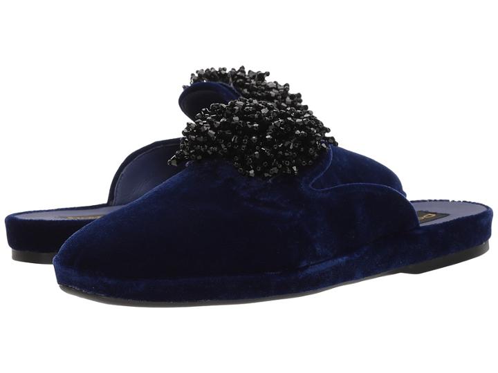 Donna Karan Cara Mule (sapphire Velvet) Women's Clog/mule Shoes