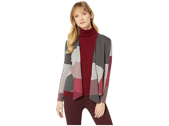 Nic+zoe Rich Color Block Cardy (multi) Women's Sweater