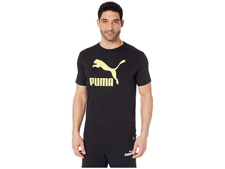 Puma Archive Life Tee (puma Black/fizzy Yellow) Men's T Shirt