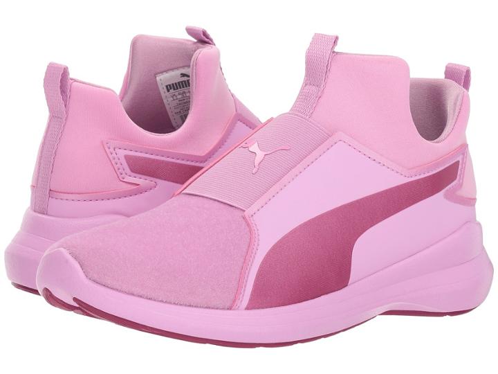 Puma Kids Rebel Mid Athluxe (big Kid) (orchid/magenta Haze) Girl's Shoes
