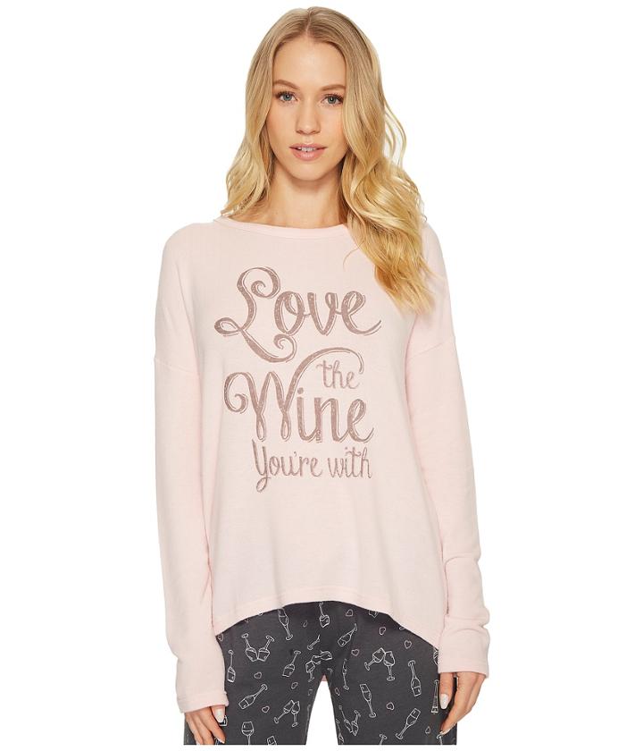 P.j. Salvage Love Revolution Wine Sweater (blush) Women's Sweater