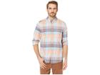 Nautica Long Sleeve Casual Warm Plaid Shirt (guava Punch) Men's Clothing