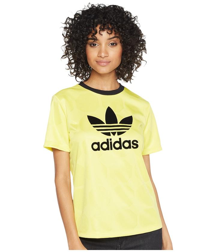 Adidas Originals Fashion League Jacquard Slim Tee (prime Yellow) Women's T Shirt