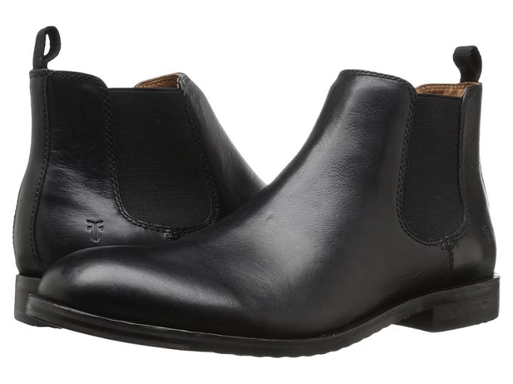 Frye Sam Chelsea (black Smooth Antique Pull Up) Men's Pull-on Boots