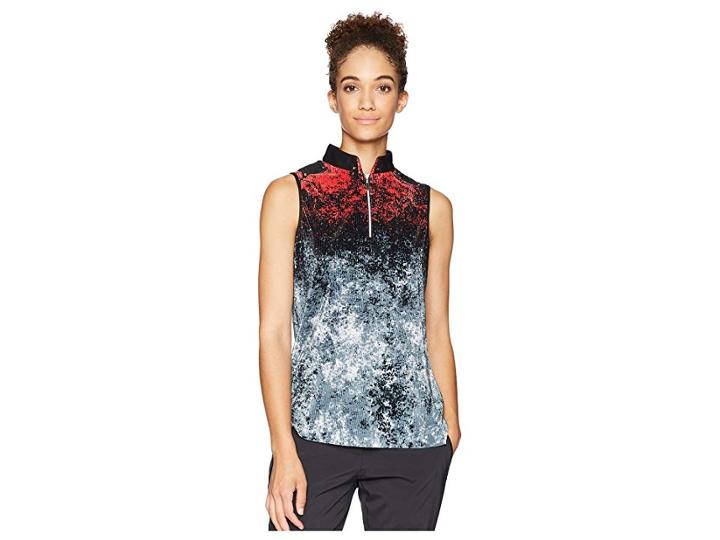 Jamie Sadock Blizzard Print Crunchy Sleeveless Top (joy Ride Red) Women's Clothing