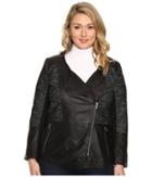 Lucky Brand Plus Size Moto Jacket (black Beauty) Women's Coat