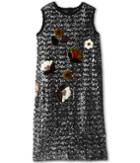 Dolce & Gabbana Sequin Shift Dress (big Kids) (very Dark) Women's Dress